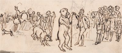Musiker und ein tanzender Bär von Paul Sandby